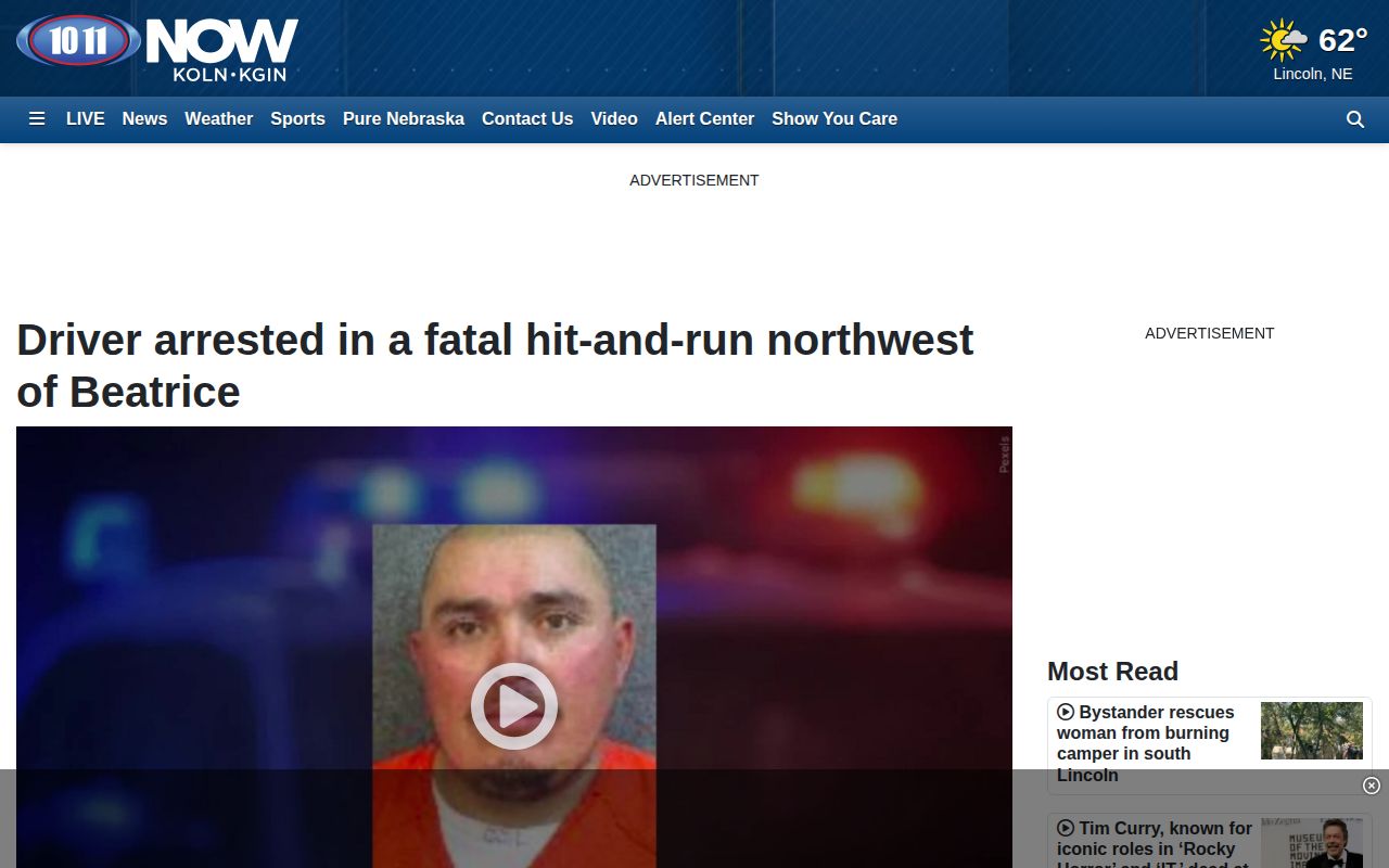 Gage County 1011 NOW arrest news story with GCDC-attributed mugshot context